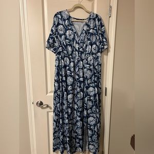 Blue floral dress
